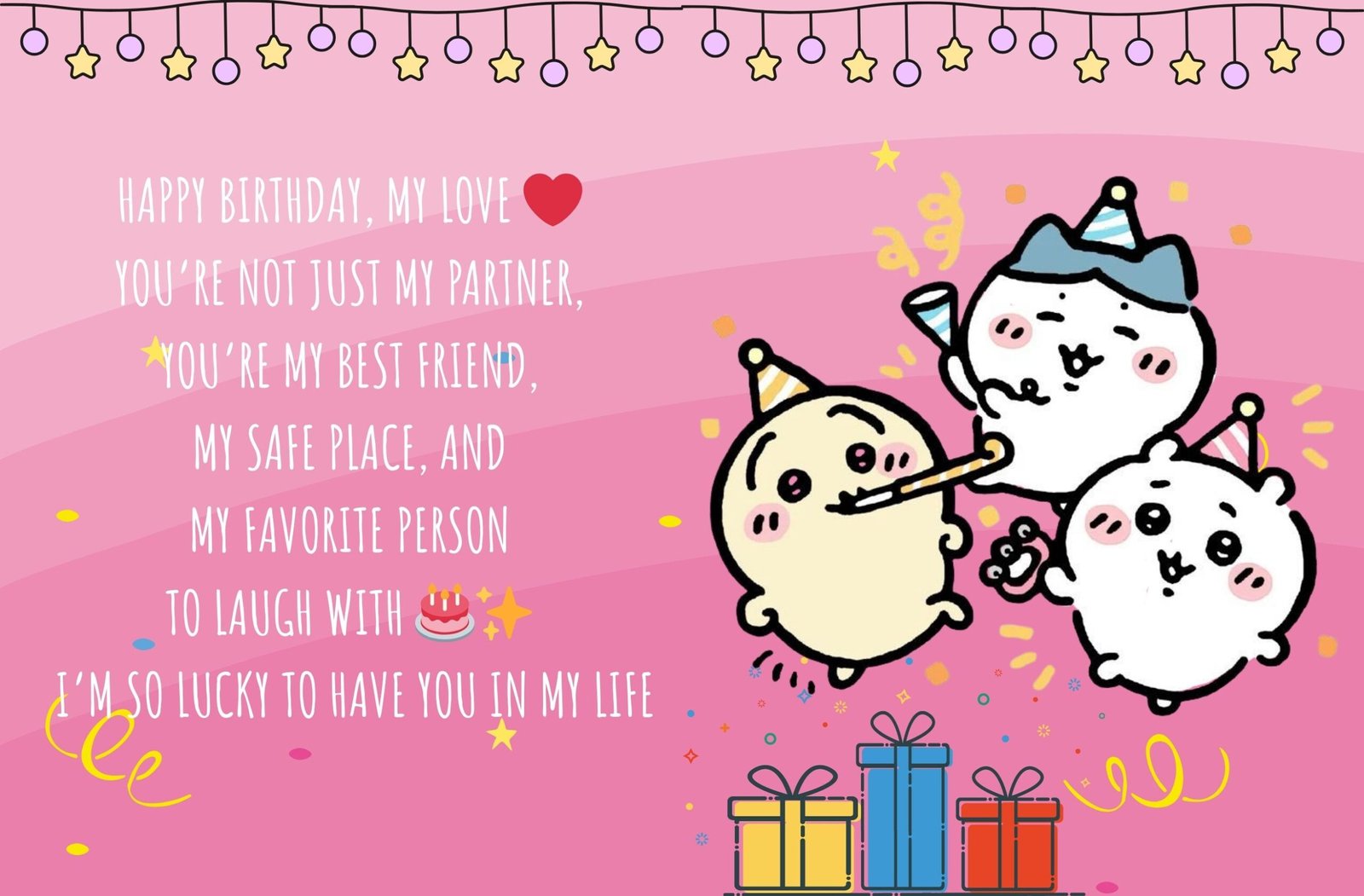 Chiikawa Happy Birthday Card