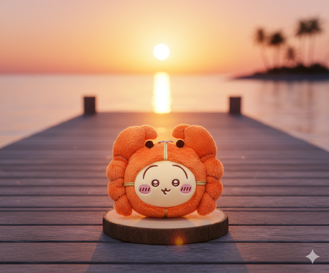 CHiiKAWA Shanghai Limited Edition Hairy Crab Usgai Plush Keychain CHiiKAWA Shanghai Limited Edition Hairy Crab Usgai Plush Keychain
