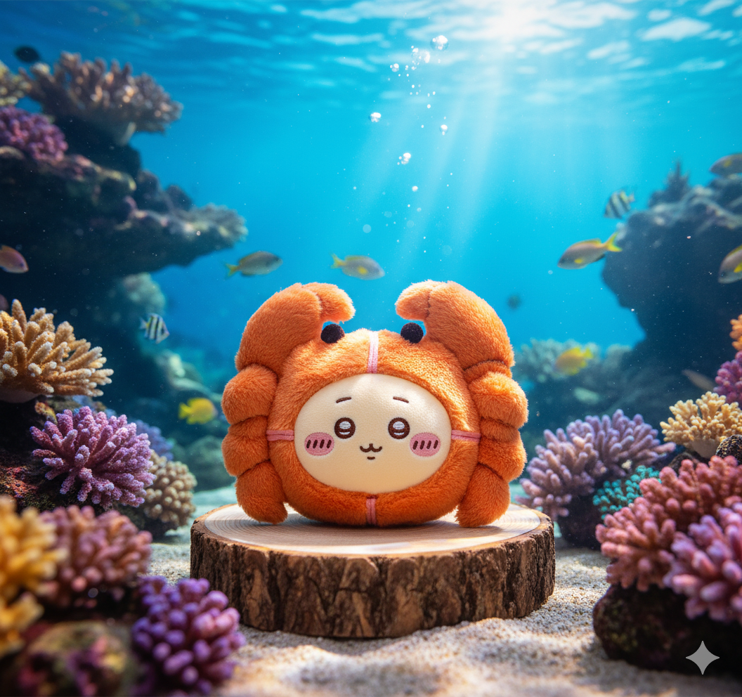 Chiikawa Shanghai Limited Edition Hairy Crab Hachiware Plush Keychain-1 Chiikawa Shanghai Limited Edition Hairy Crab Hachiware Plush Keychain